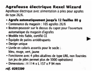 Fonctionnement agrafeuse Rexel